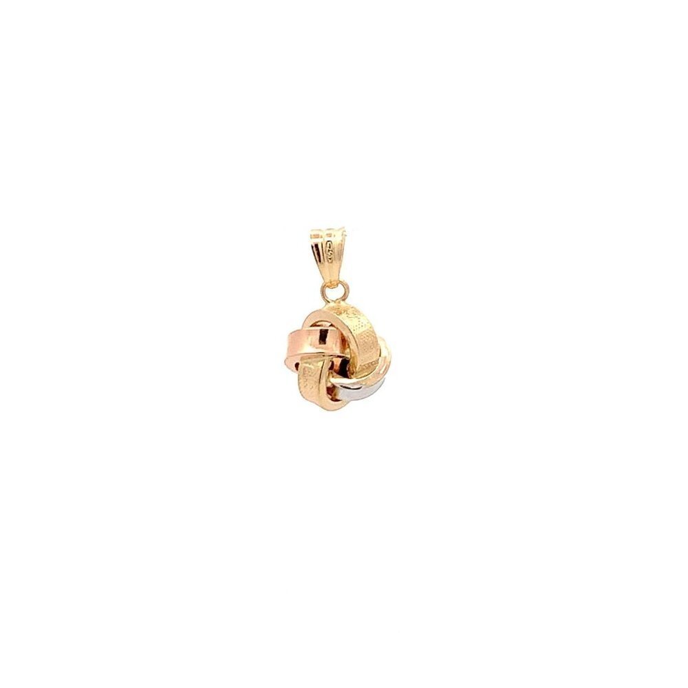 18K Yellow Gold Pendant Tricolor White Yellow Rose Gold 1.10 grams - Picture 12 of 13